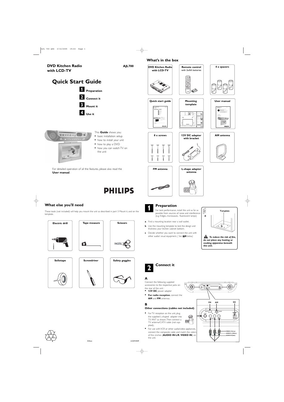 Philips AJL700 User Manual | 2 pages