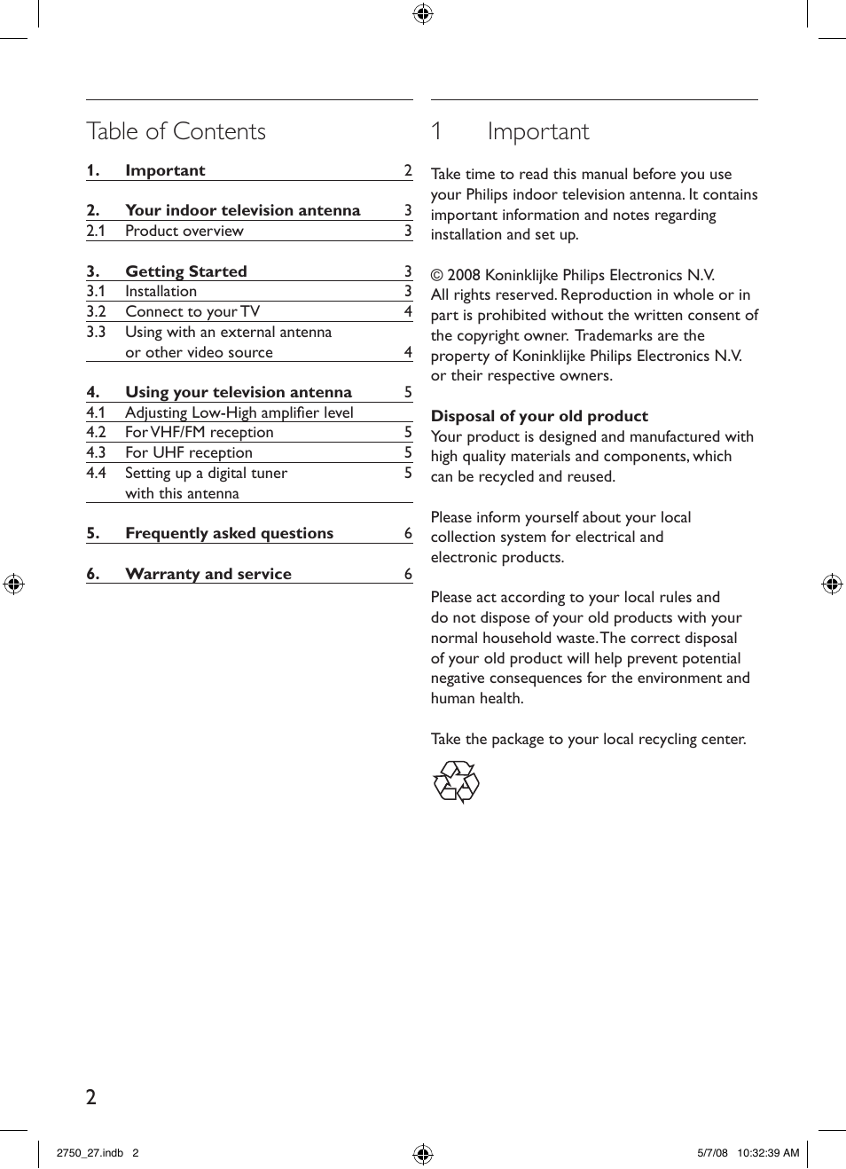 Philips SDV2750/27 User Manual | Page 2 / 20