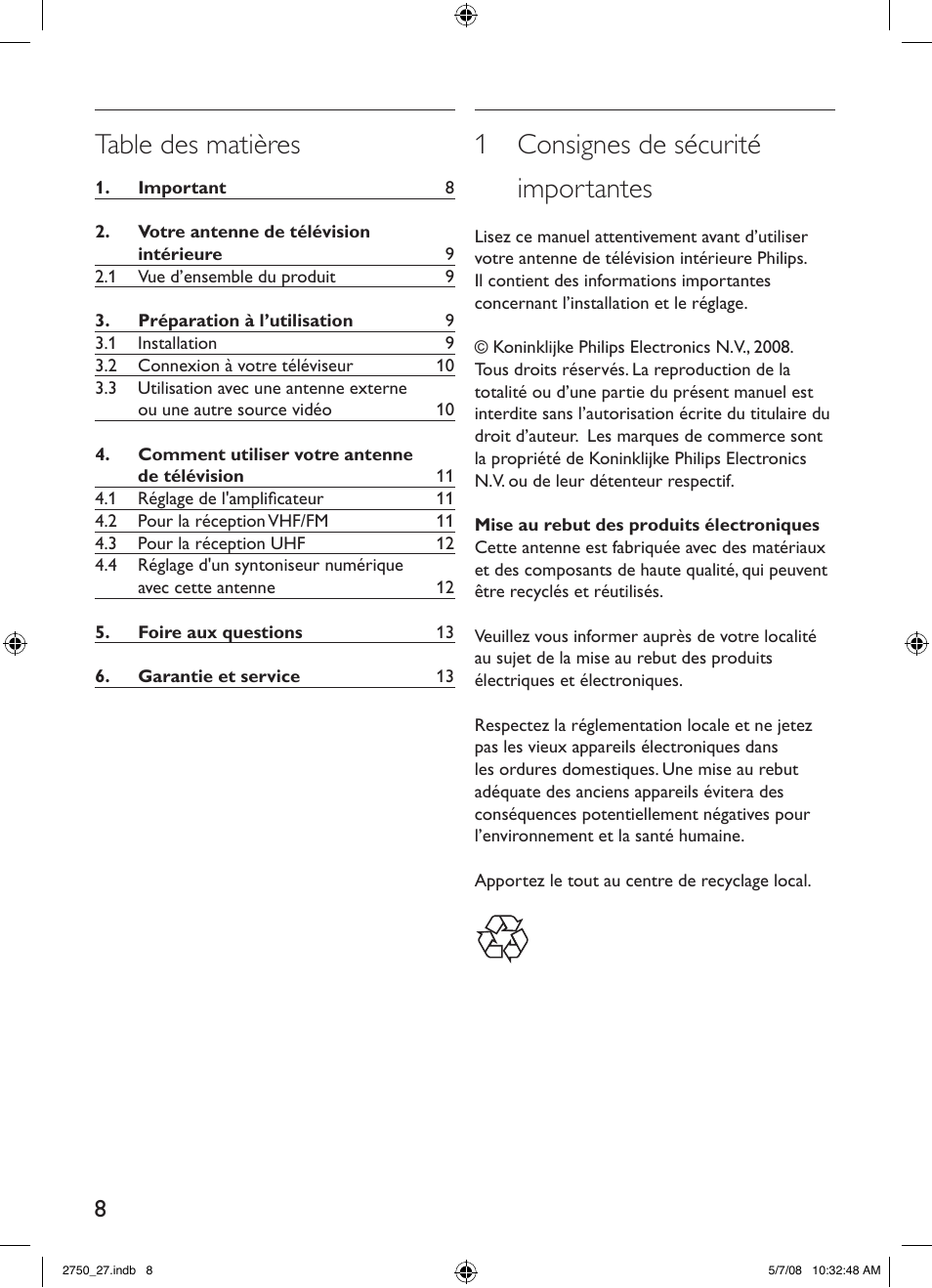 Philips SDV2750/27 User Manual | Page 8 / 20