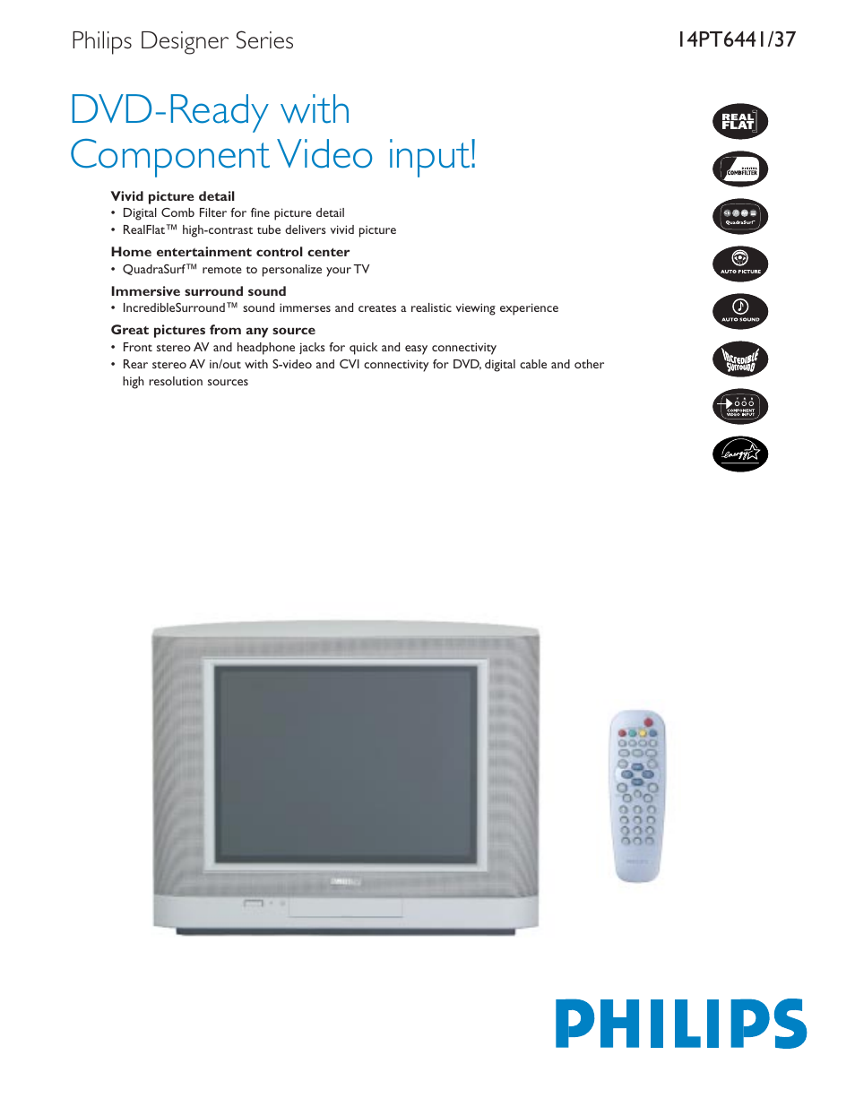 Philips Designer Series 14PT6437 User Manual | 2 pages