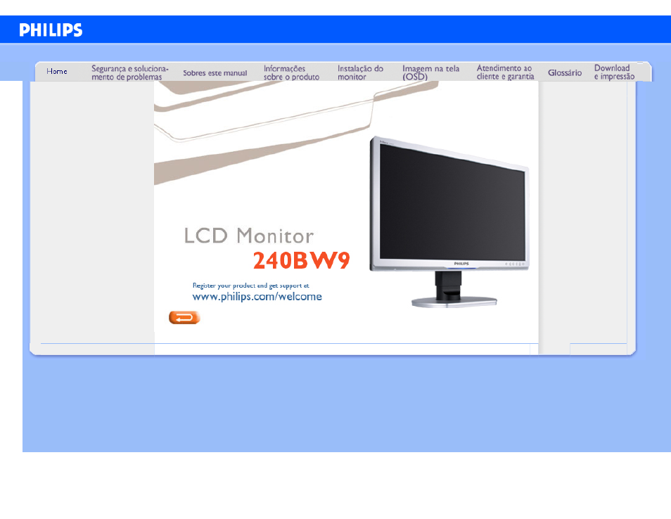 Philips 240BW9 User Manual | 124 pages