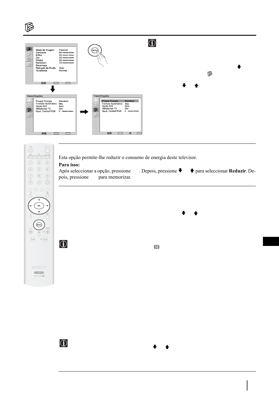 Menú especificações, 21 pt | Sony KLV-27HR3 User Manual | Page 119 / 134