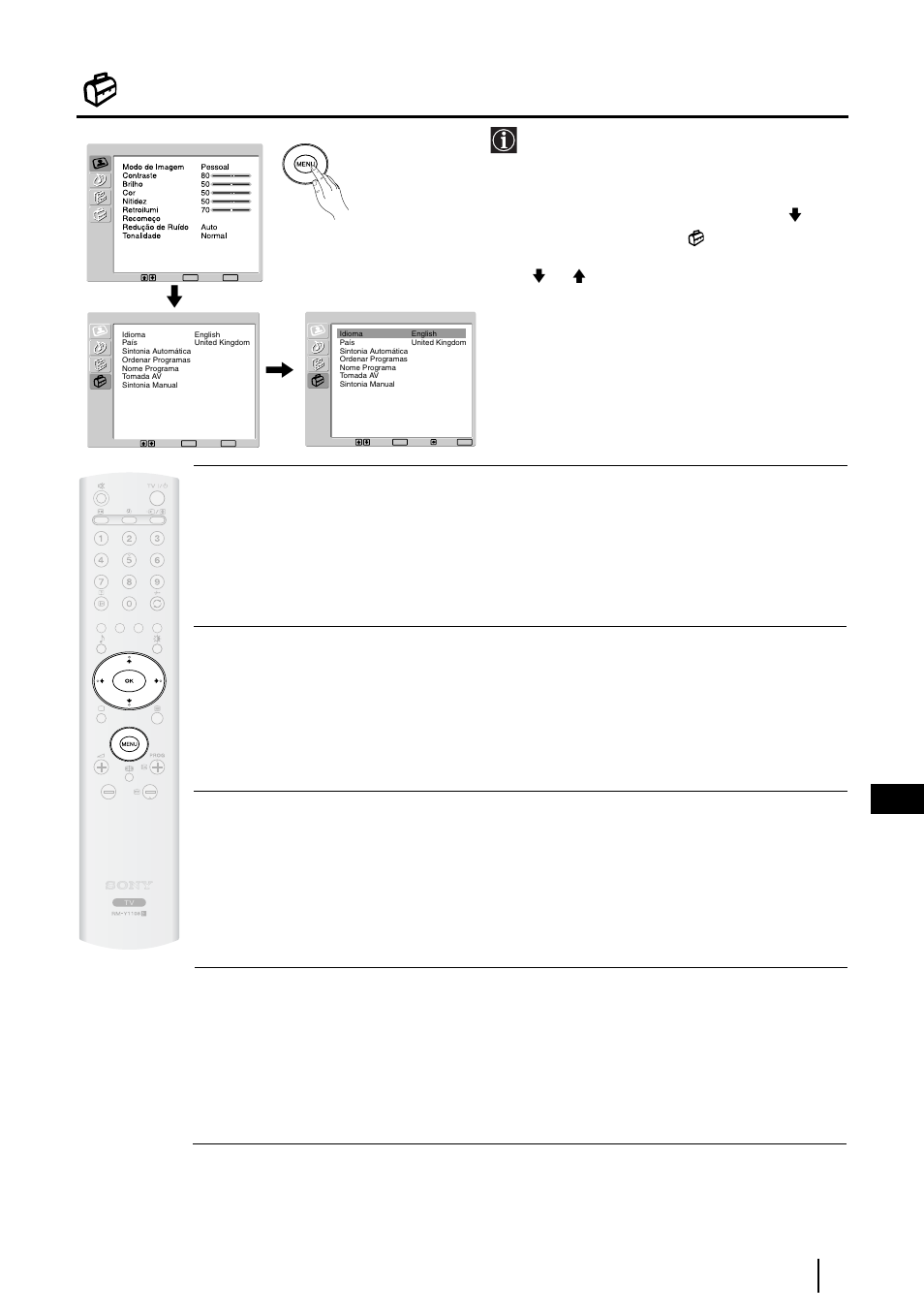 Menú programar, 23 pt | Sony KLV-27HR3 User Manual | Page 121 / 134