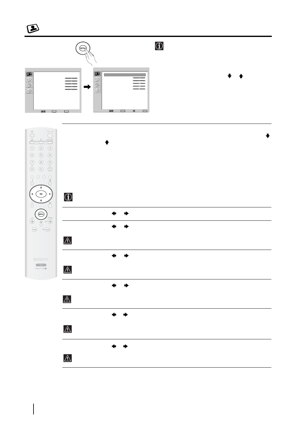 The picture adjustment menu | Sony KLV-27HR3 User Manual | Page 17 / 134