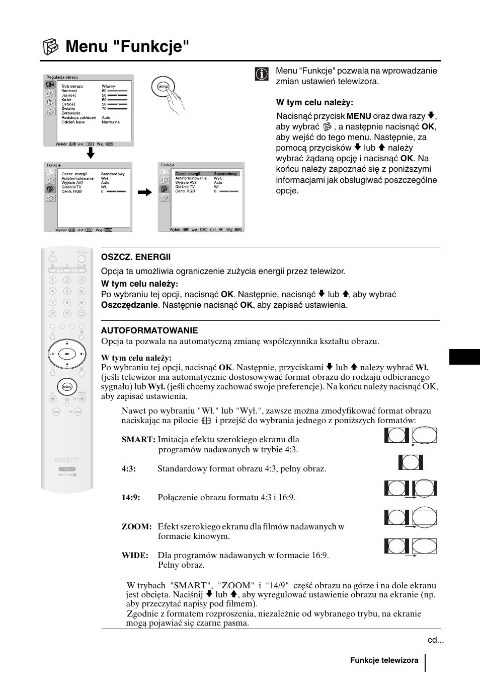 Menu "funkcje, 21 pl | Sony KLV-27HR3 User Manual | Page 86 / 134