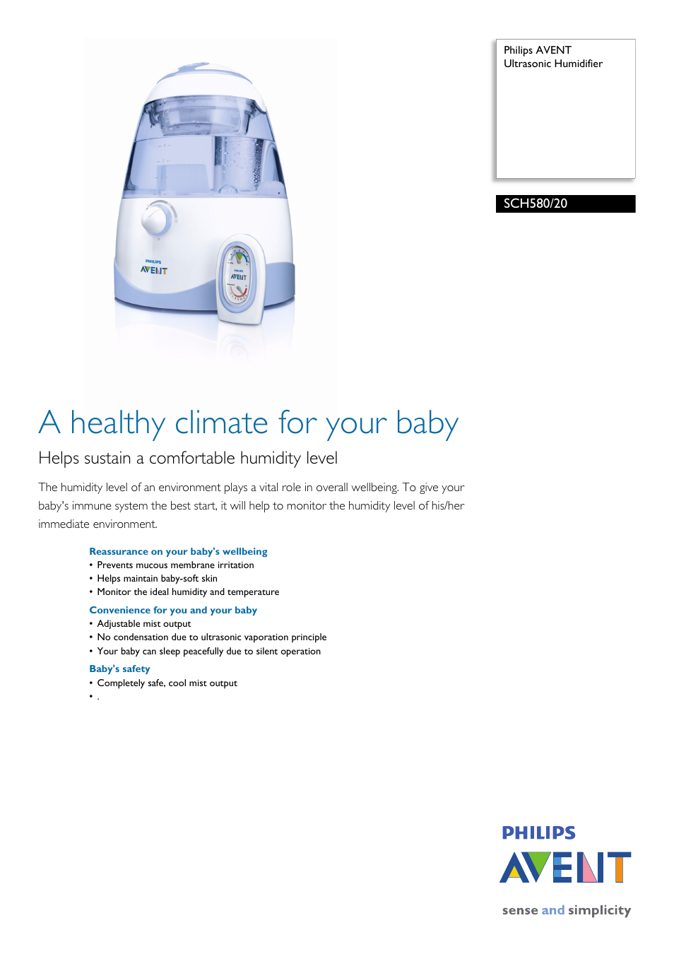 Philips AVENT SCH580/20 User Manual | 2 pages