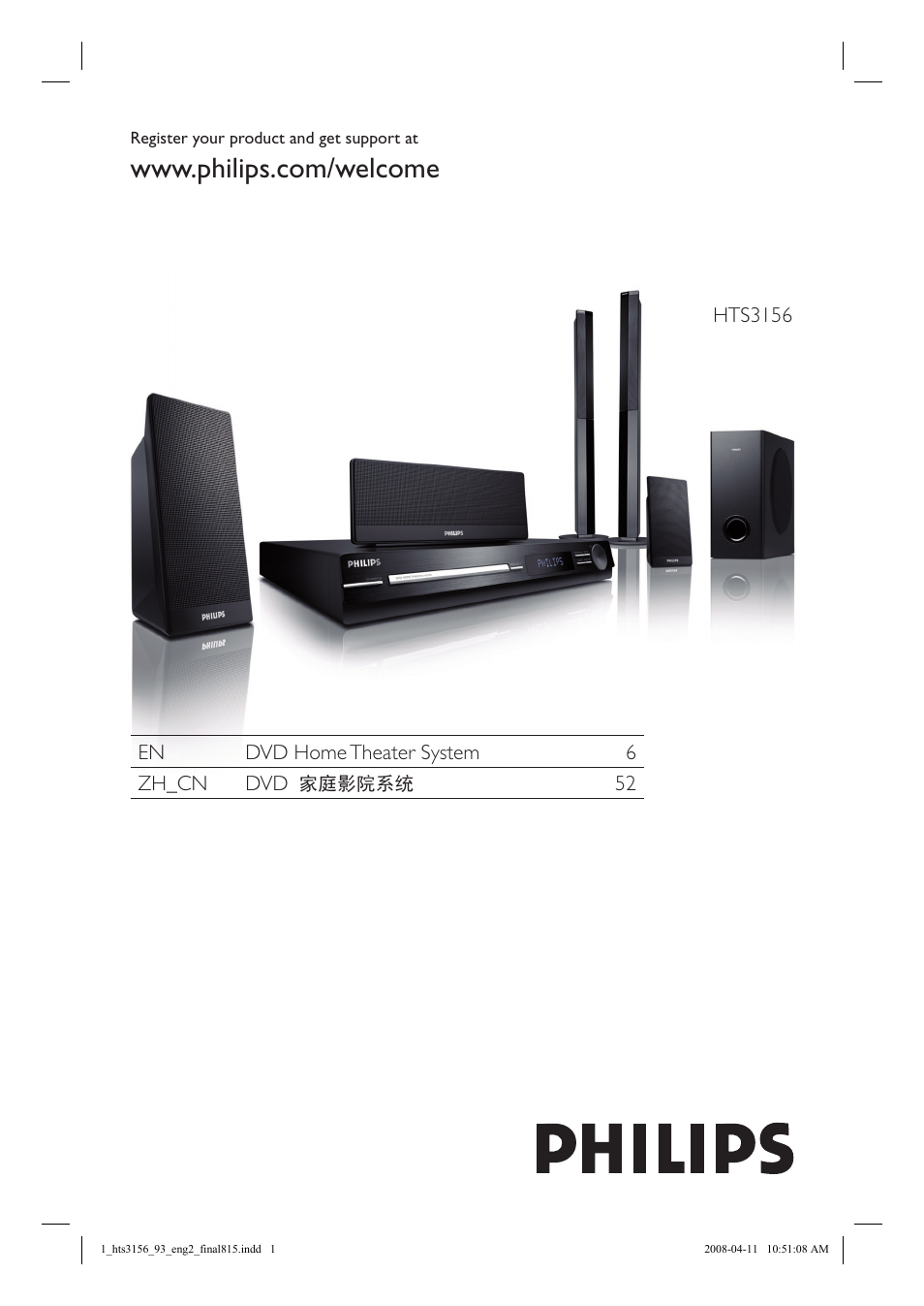 Philips HTS3156 User Manual | 50 pages