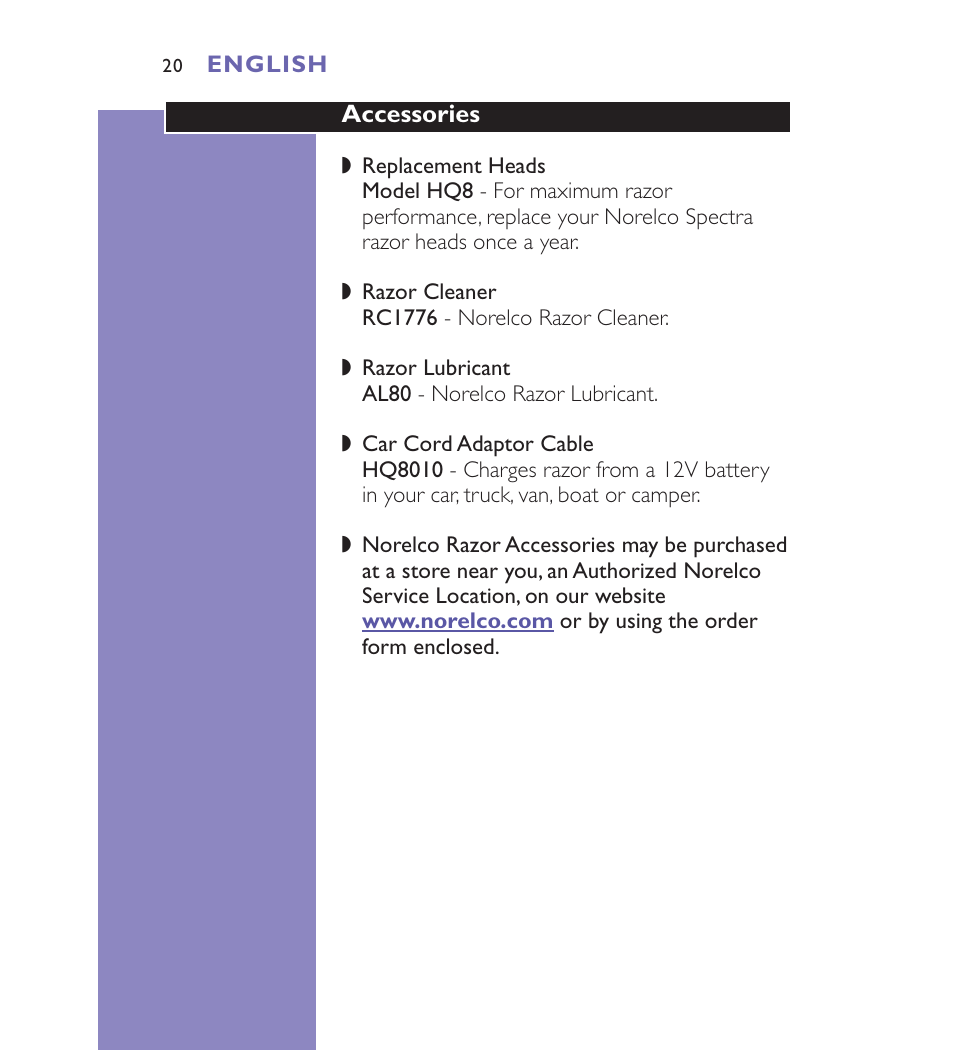 Philips Spectra 8892XL User Manual | Page 20 / 40