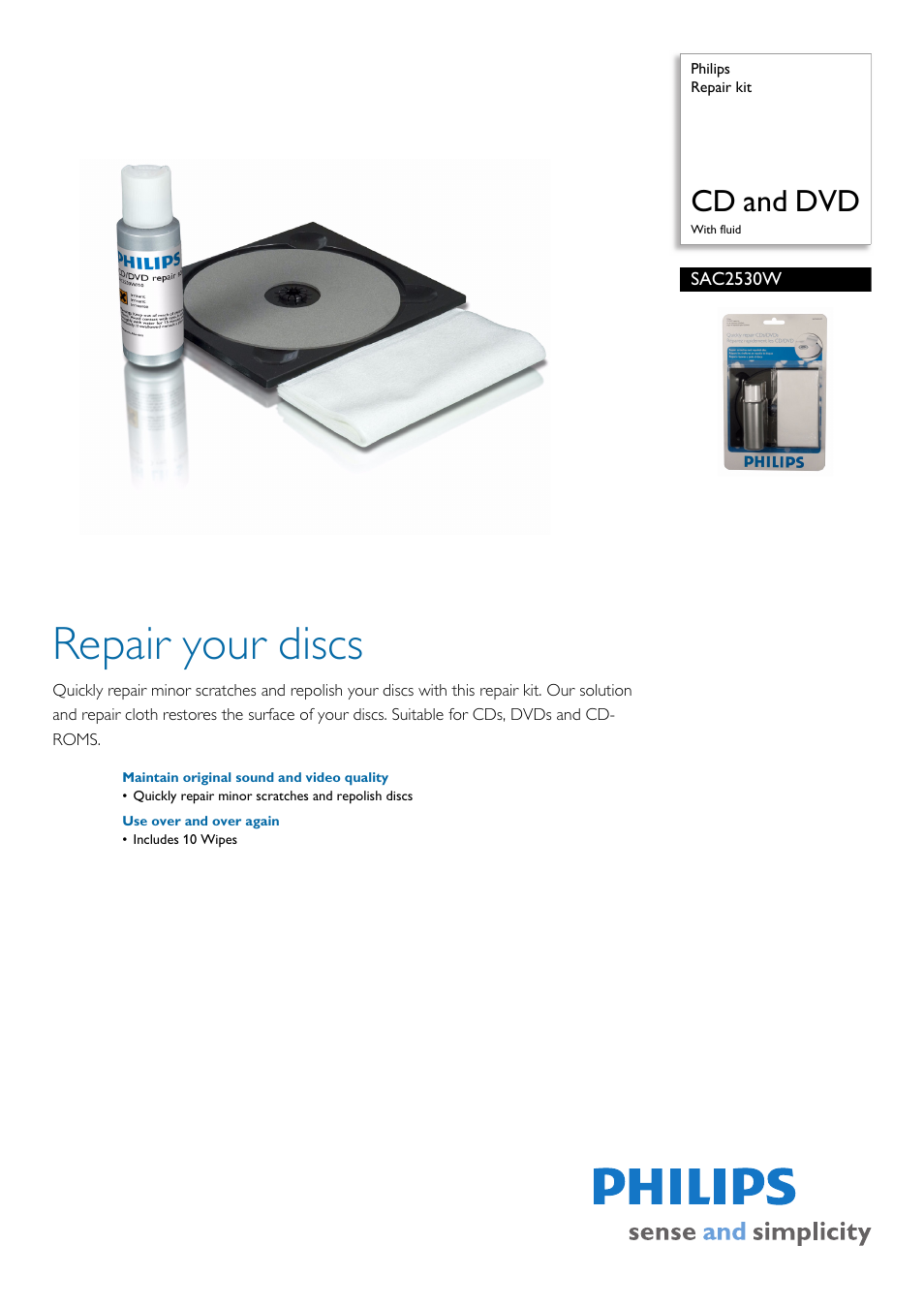 Philips SAC2530W User Manual | 2 pages