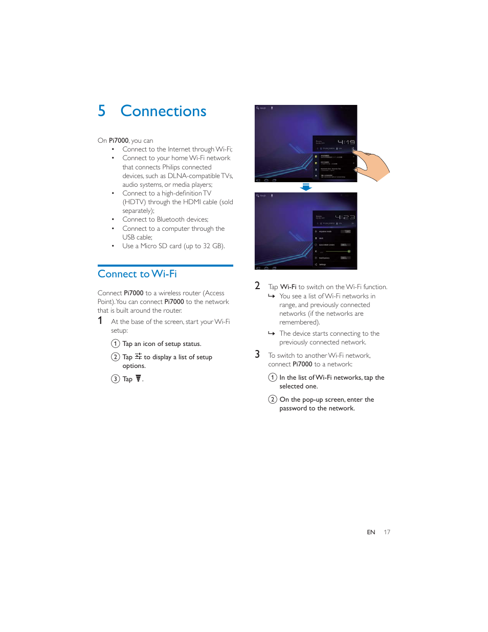 5 connections | Philips PI7000/93 User Manual | Page 16 / 46