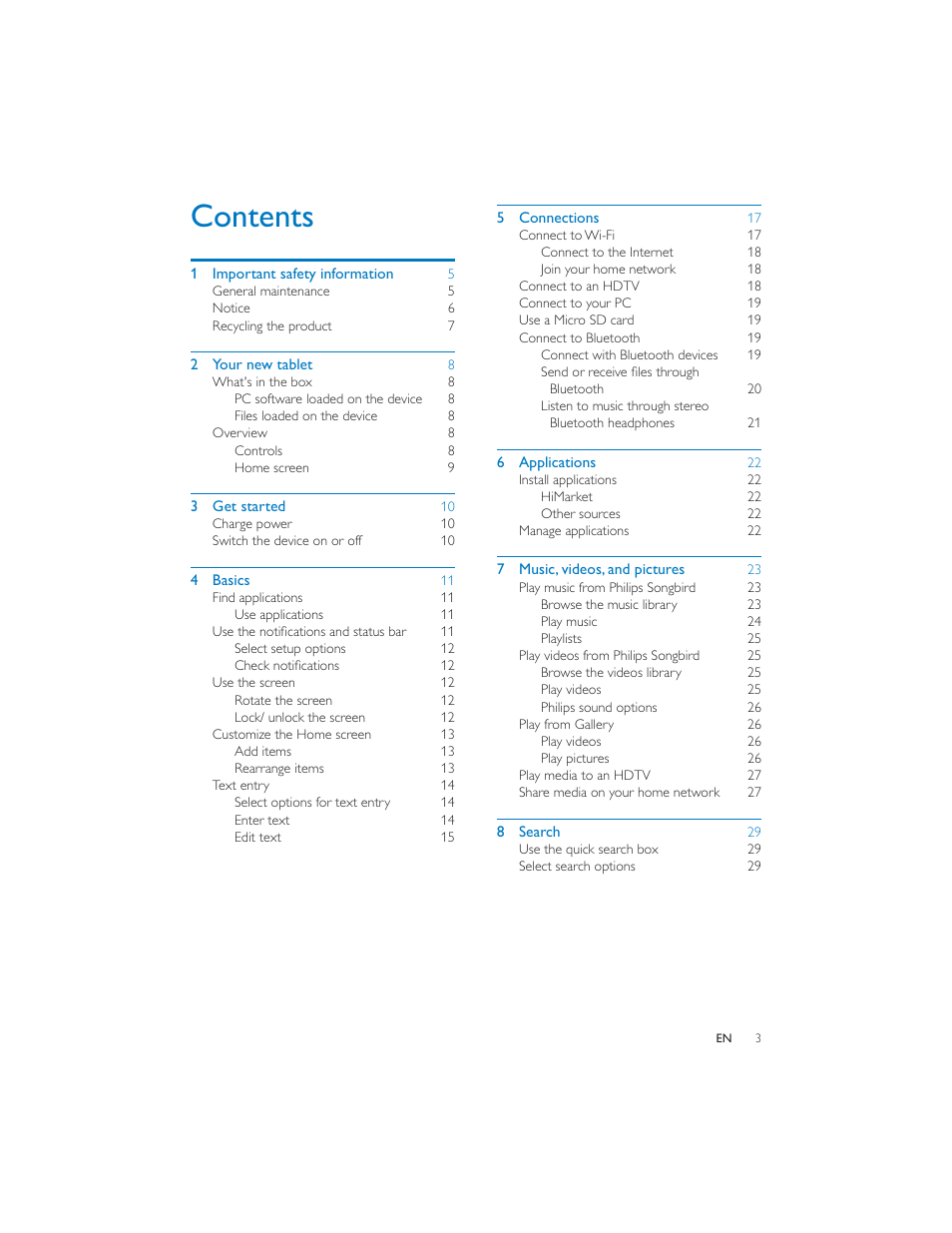 Philips PI7000/93 User Manual | Page 2 / 46
