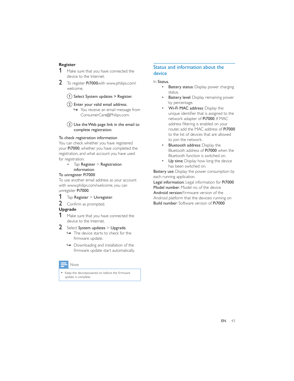 Philips PI7000/93 User Manual | Page 42 / 46