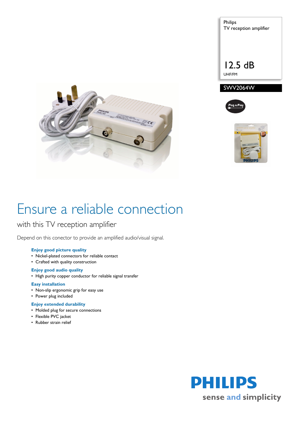Philips SWV2064W User Manual | 2 pages
