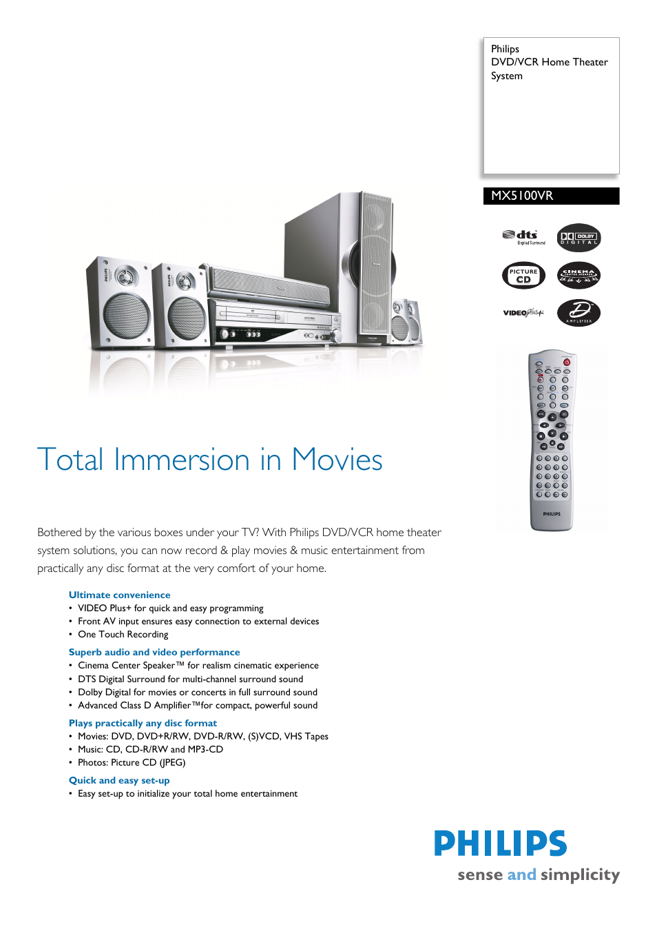 Philips MX5100VR/05 User Manual | 2 pages