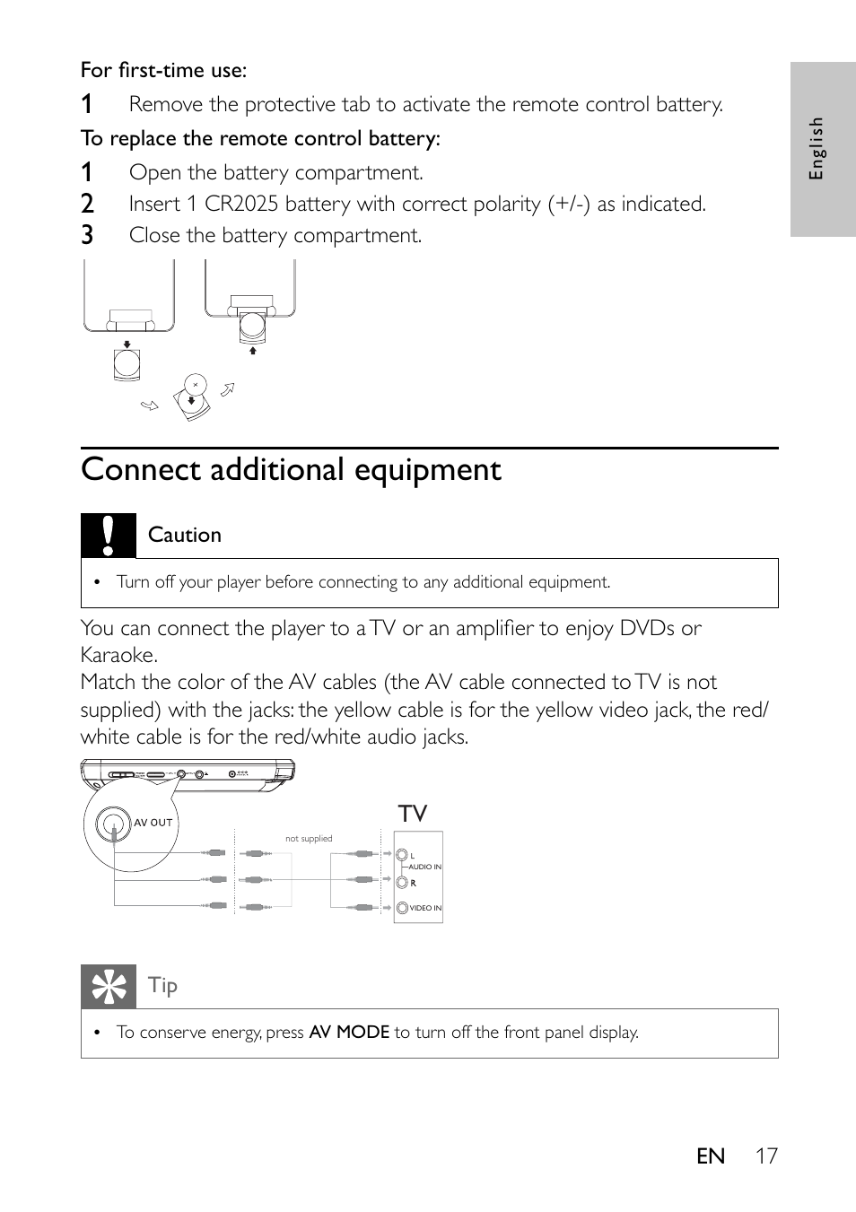 Connect additional equipment | Philips PET941A/37 User Manual | Page 17 / 23