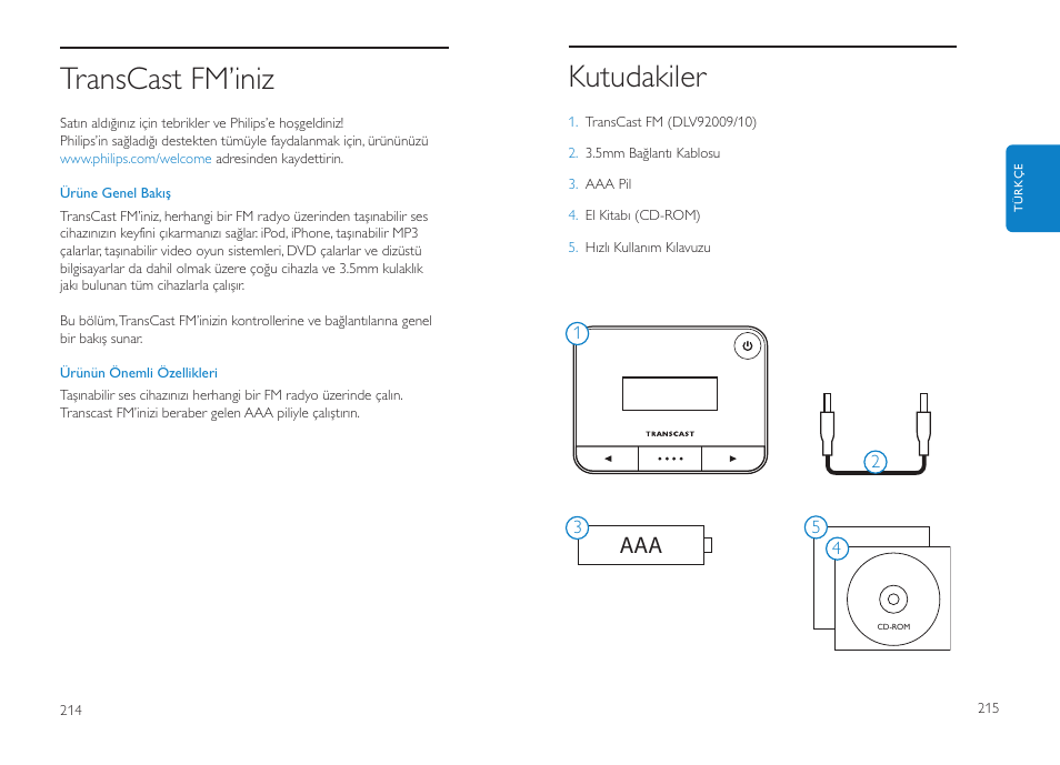 Kutudakiler, Transcast fm’iniz | Philips DLV92009/10 User Manual | Page 108 / 122