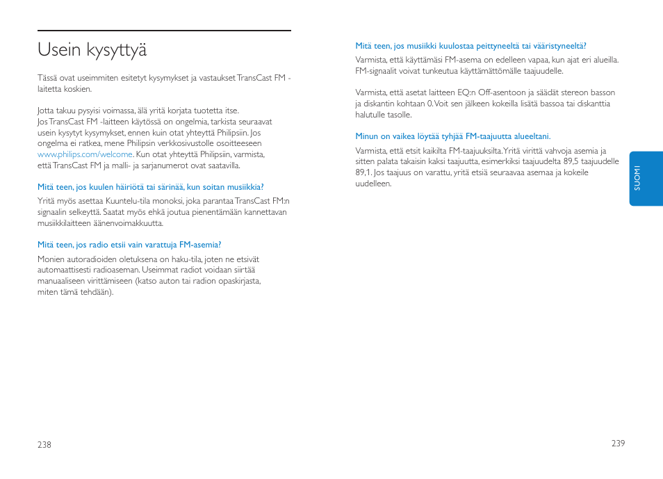 Usein kysyttyä | Philips DLV92009/10 User Manual | Page 120 / 122