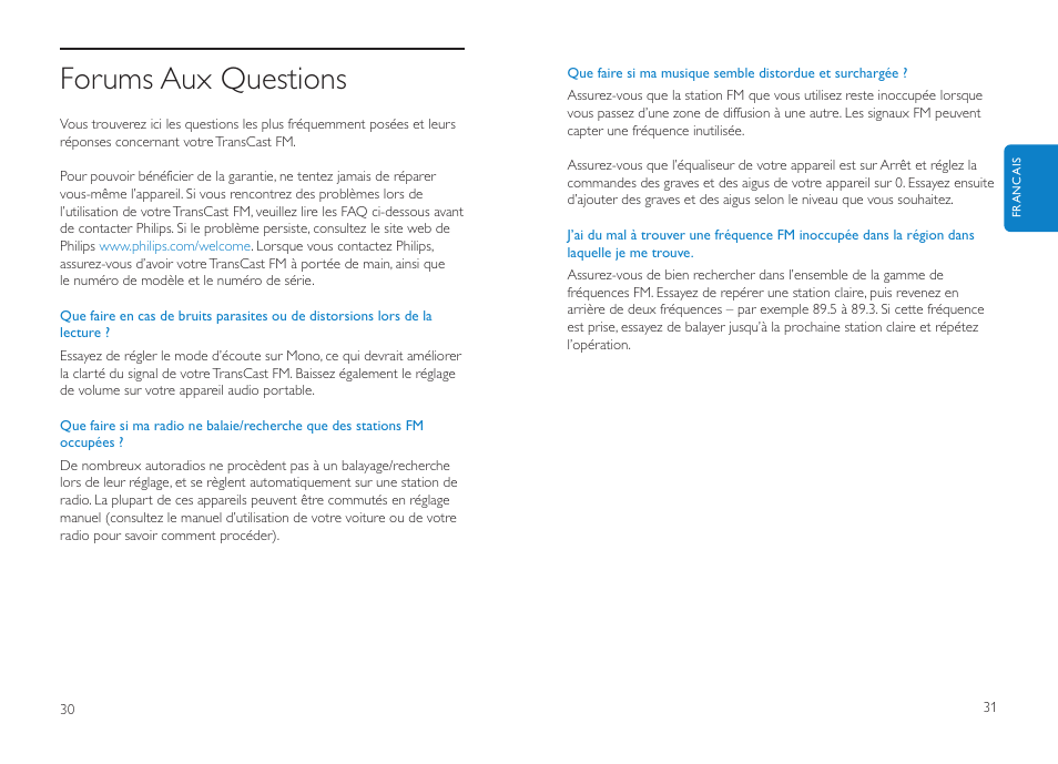 Forums aux questions | Philips DLV92009/10 User Manual | Page 16 / 122