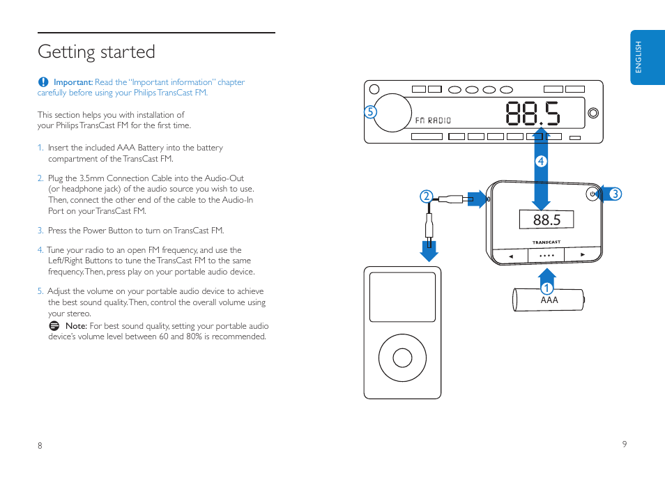 Getting started | Philips DLV92009/10 User Manual | Page 5 / 122