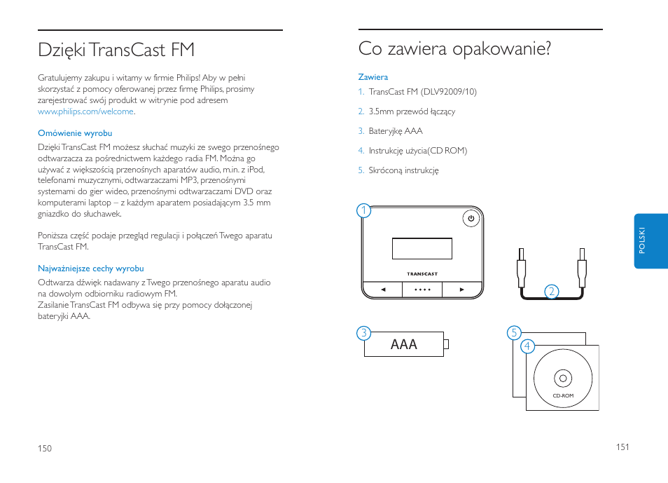 Co zawiera opakowanie, Dzięki transcast fm | Philips DLV92009/10 User Manual | Page 76 / 122
