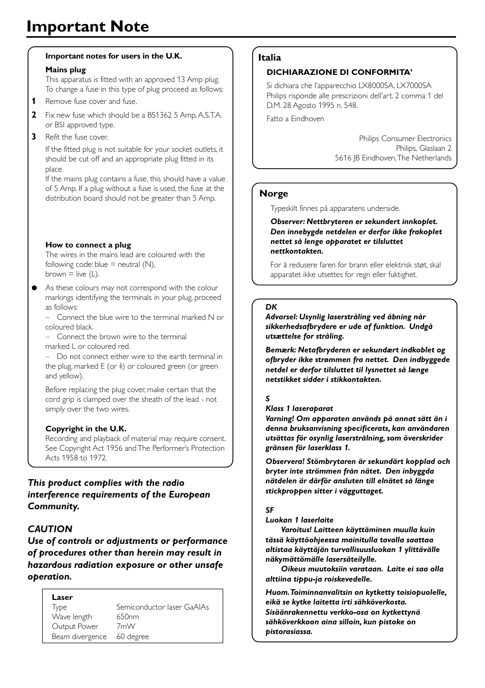 Philips LX7000SA User Manual | Page 4 / 31