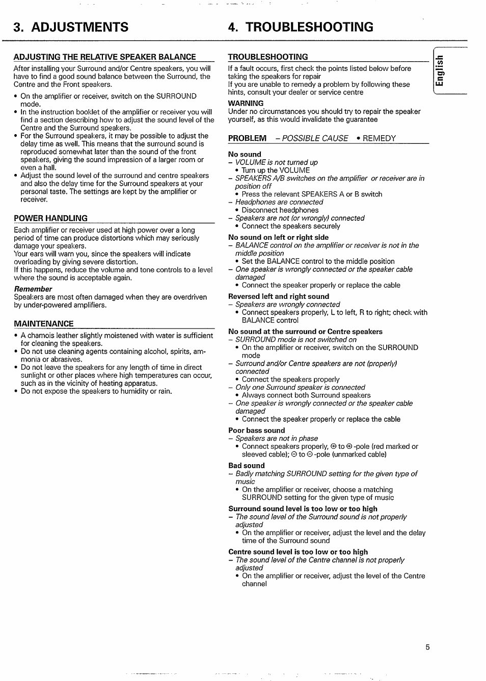 Troubleshooting, Adjustments 4. troubleshooting | Philips FB 602 User Manual | Page 5 / 8