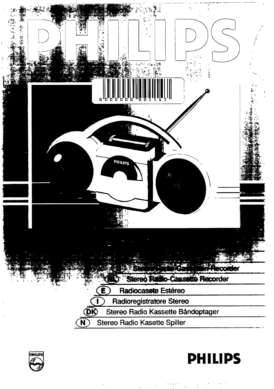 Philips Stereo Radio-Cassette Recorder User Manual | 16 pages