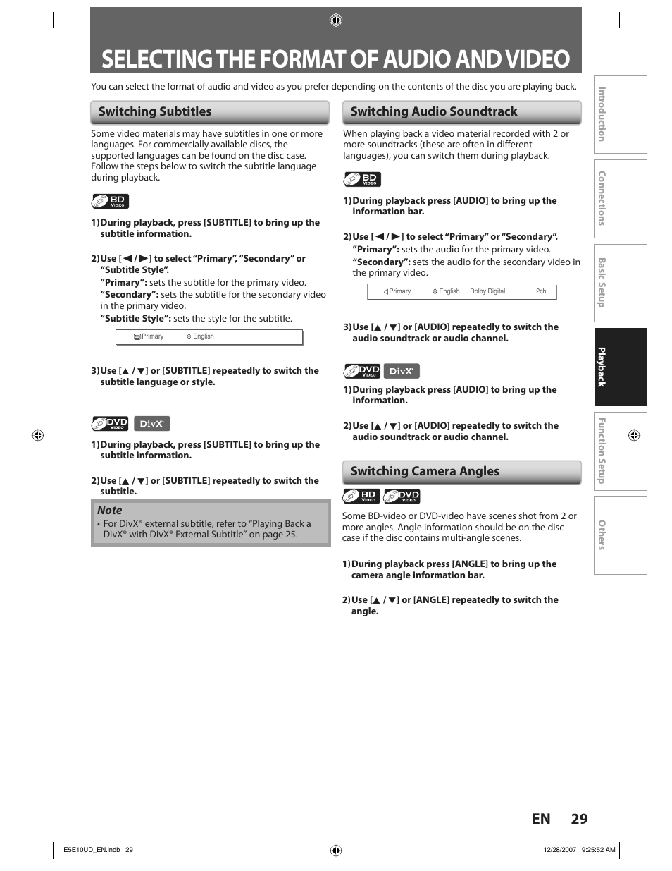 Selecting the format of audio and video, 29 en | Philips BDP7200 User Manual | Page 29 / 44