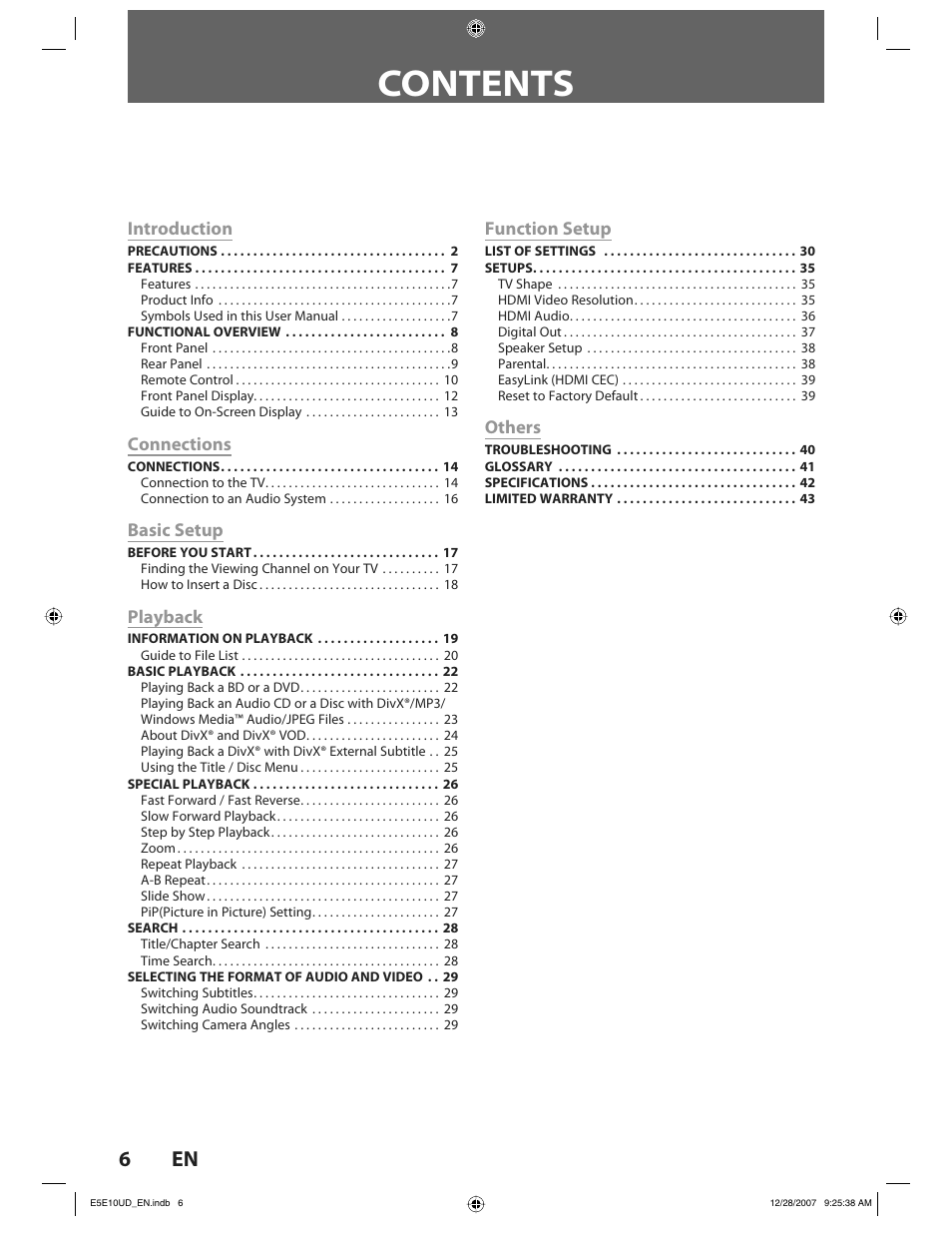 Philips BDP7200 User Manual | Page 6 / 44