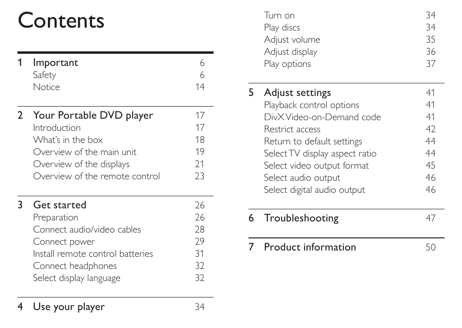 Philips PET712/05 User Manual | Page 4 / 29