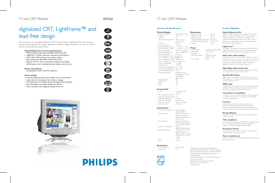 Philips 107C63 User Manual | 2 pages