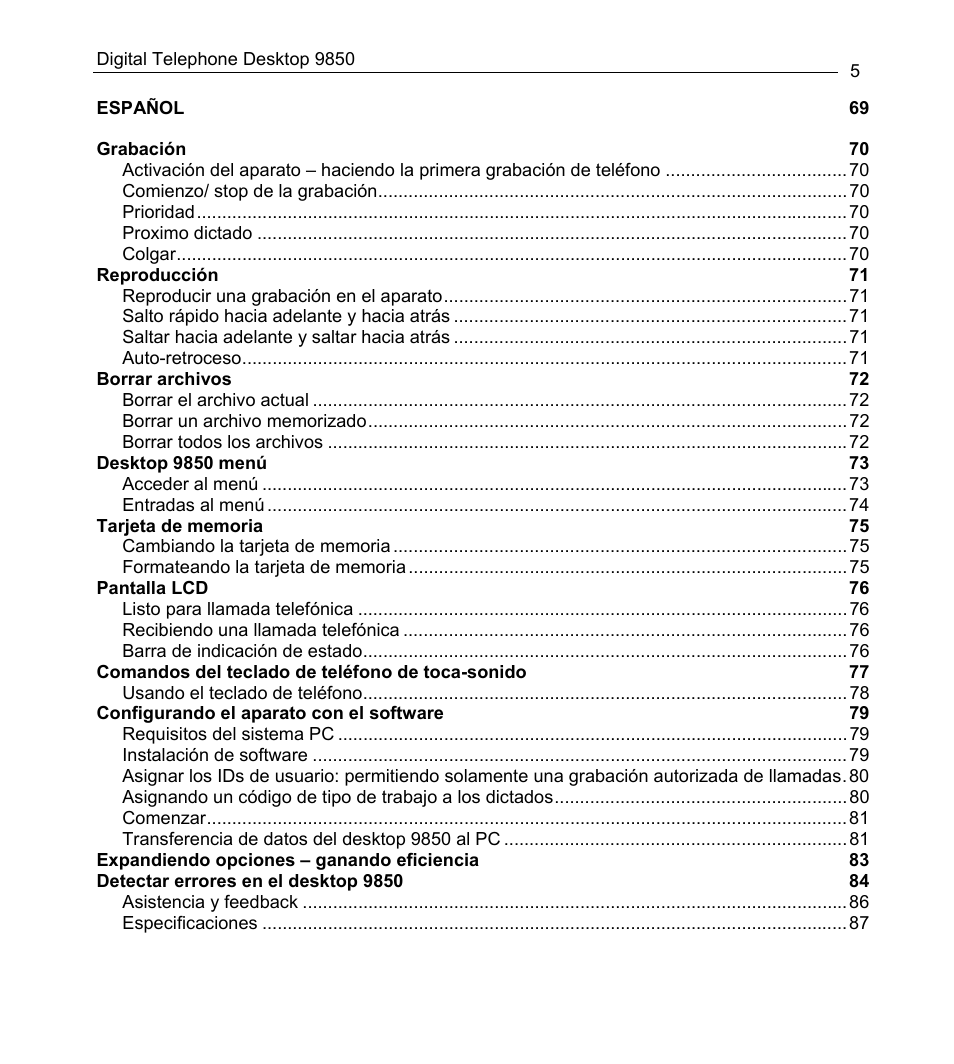 Philips 9850 User Manual | Page 5 / 88