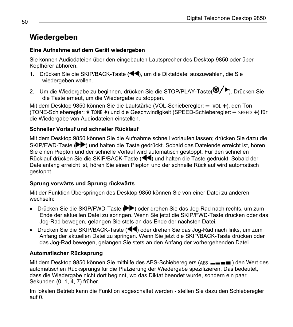 Wiedergeben | Philips 9850 User Manual | Page 50 / 88