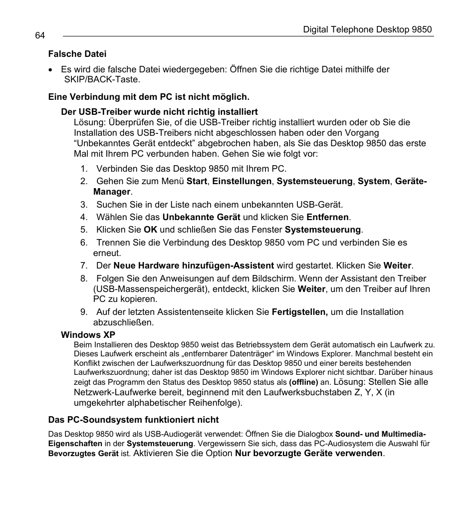 Philips 9850 User Manual | Page 64 / 88