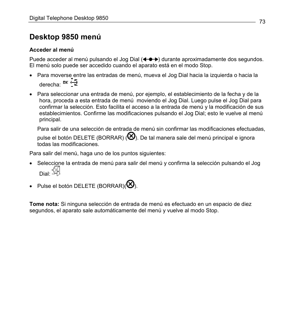 Desktop 9850 menú | Philips 9850 User Manual | Page 73 / 88
