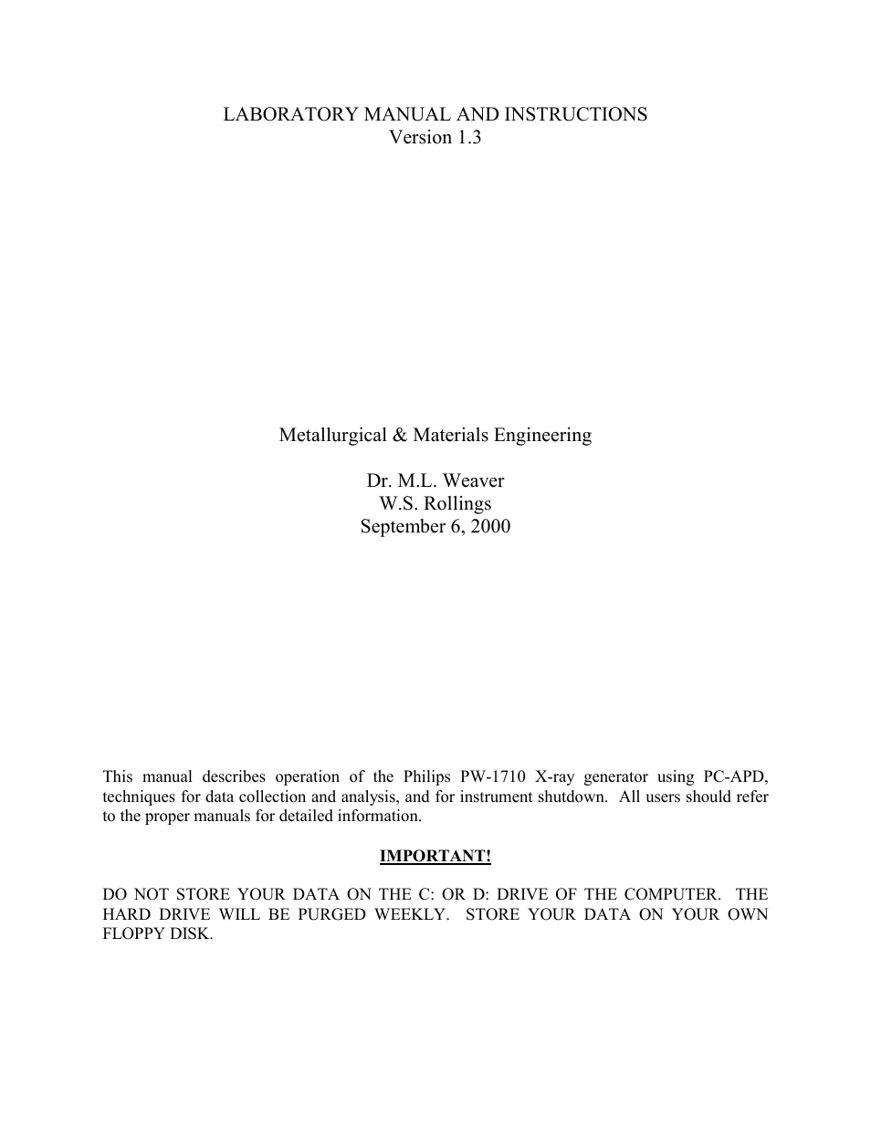 Philips PC-APD PW-1710 User Manual | 16 pages