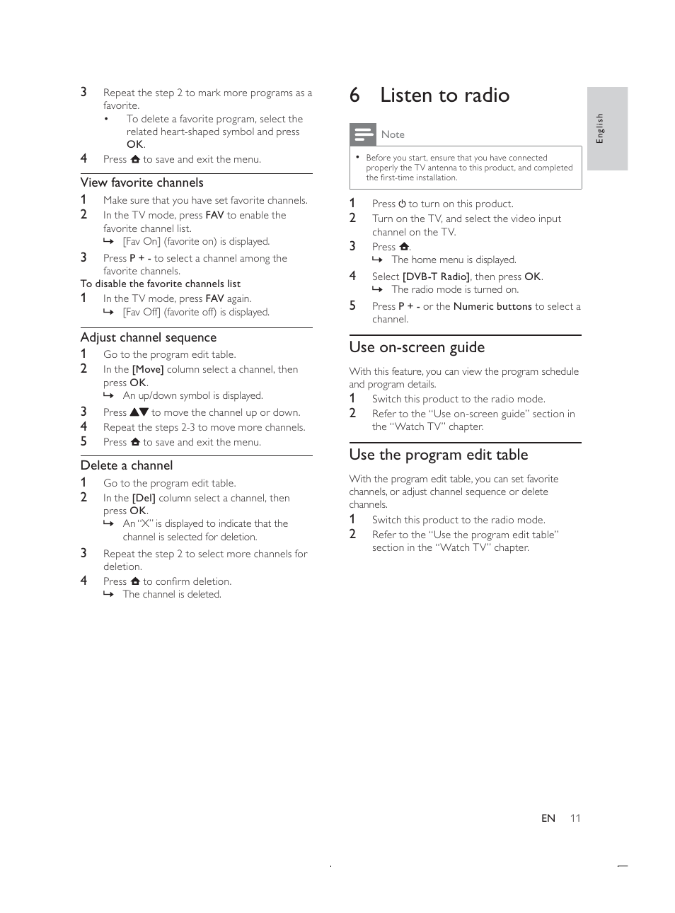 Lvwhqwrudglr, Use on-screen guide, Use the program edit table | Philips DTP4800 User Manual | Page 11 / 34
