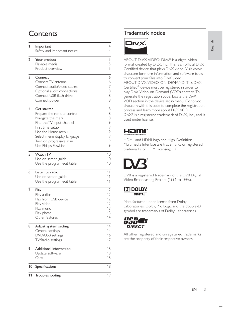 Philips DTP4800 User Manual | Page 3 / 34