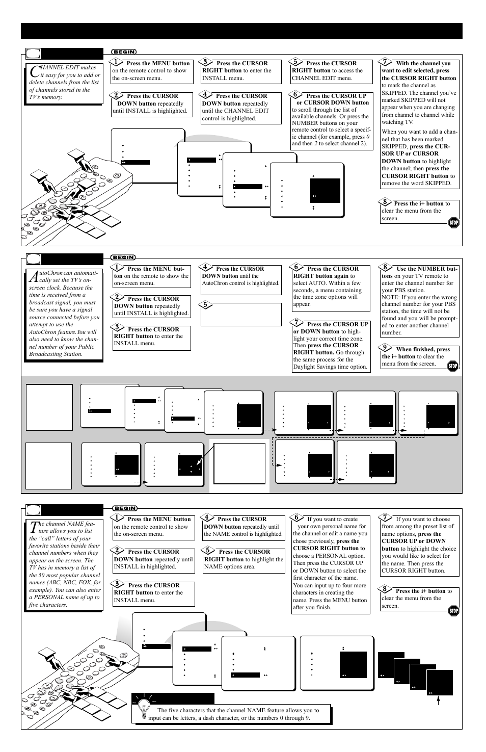 Installation f, Ow to, Se the | Eatures, Name, Autochron, Hannel | Philips 653-103 User Manual | Page 4 / 4