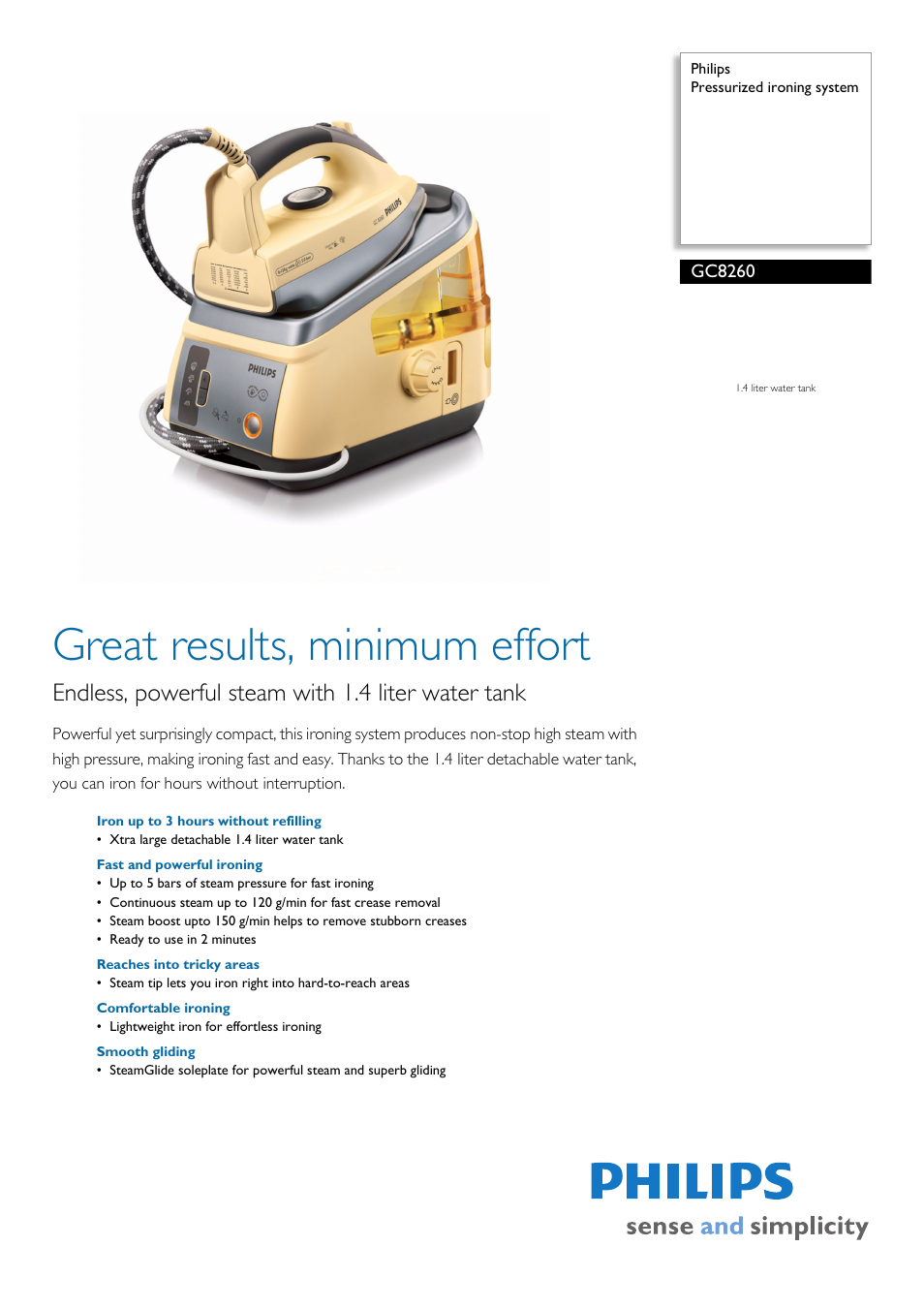 Philips GC8260 User Manual | 2 pages