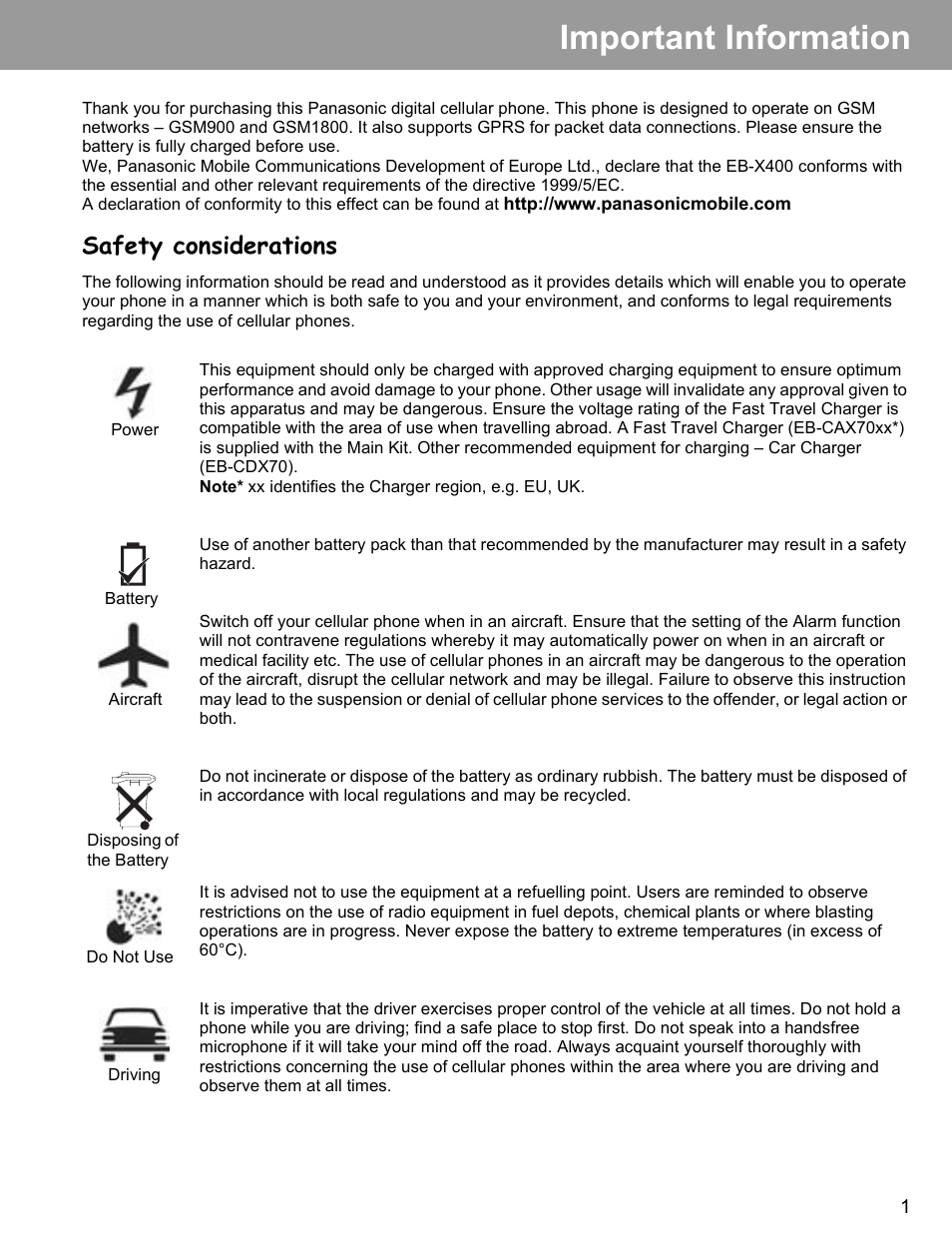 Important information, Safety considerations | Philips X400 User Manual | Page 4 / 105