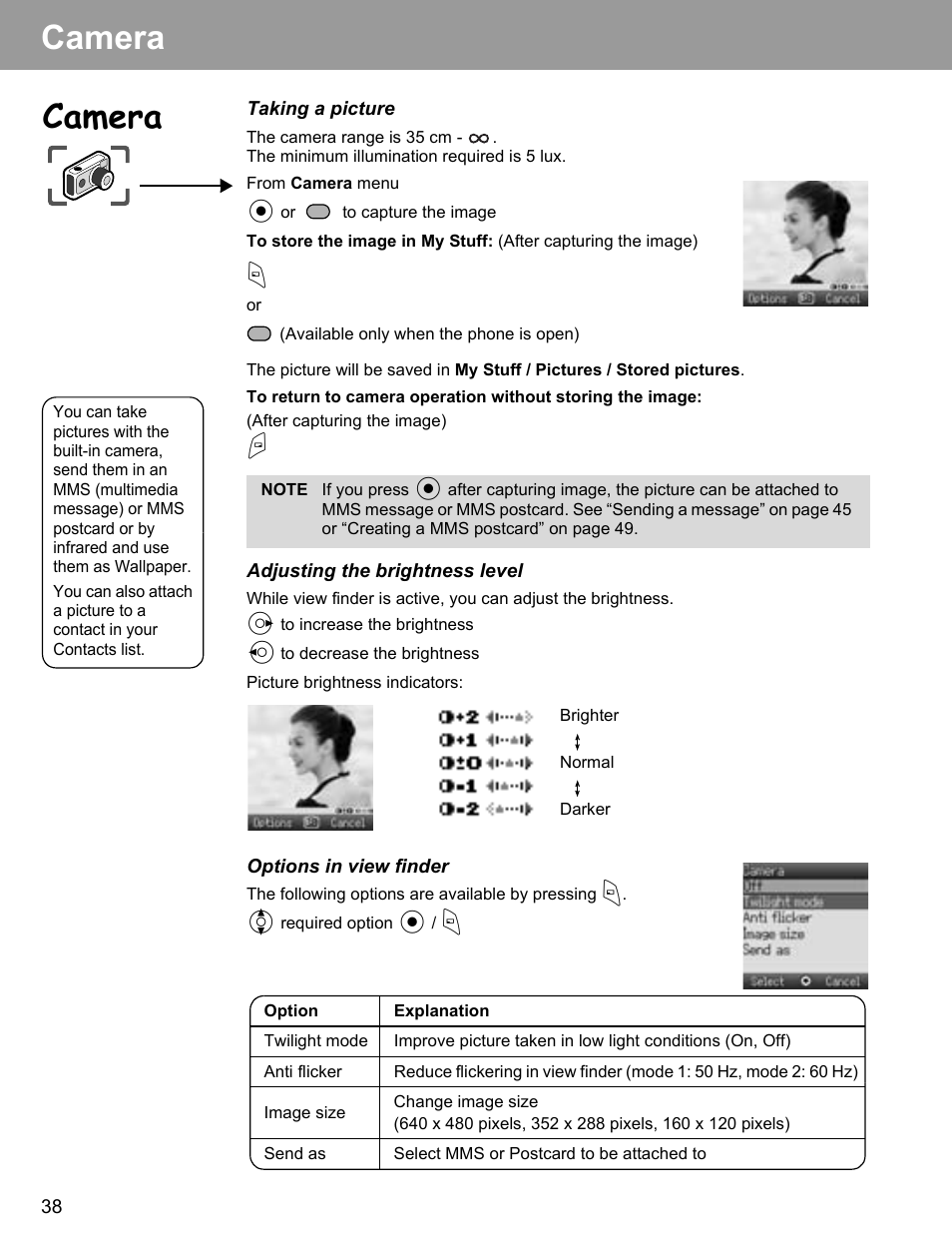 Camera | Philips X400 User Manual | Page 41 / 105