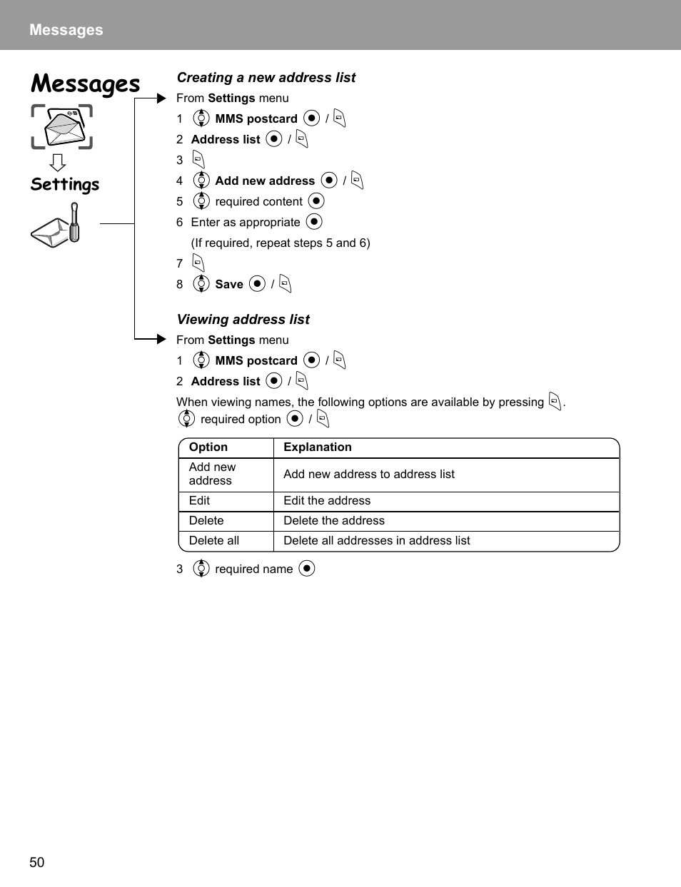 Settings, Messages | Philips X400 User Manual | Page 53 / 105