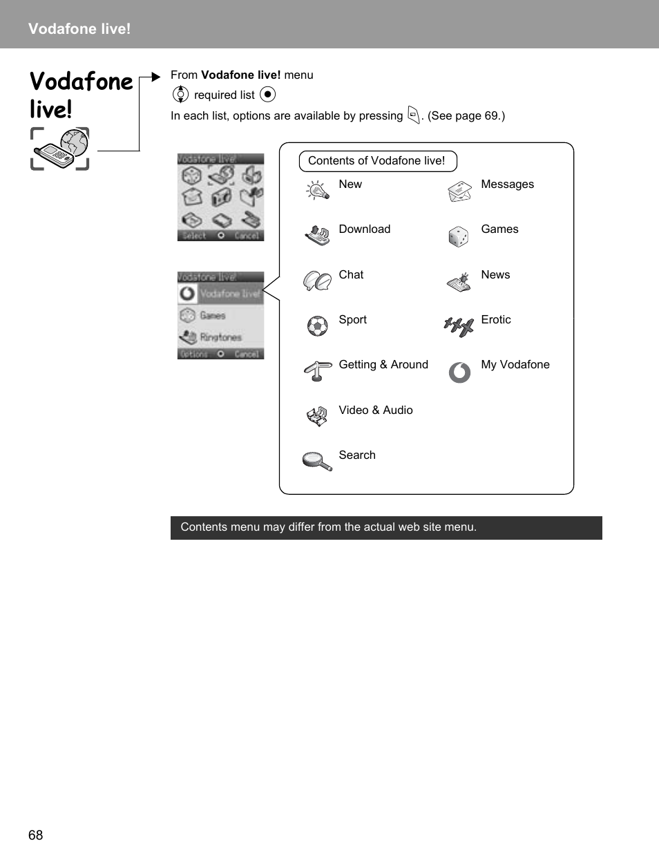 Vodafone live | Philips X400 User Manual | Page 71 / 105