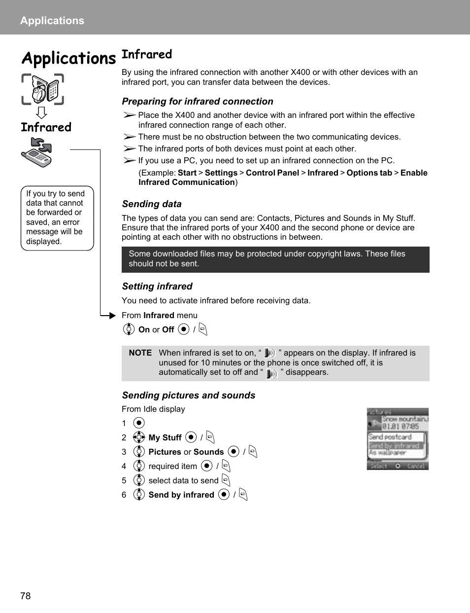 Infrared, Applications | Philips X400 User Manual | Page 81 / 105