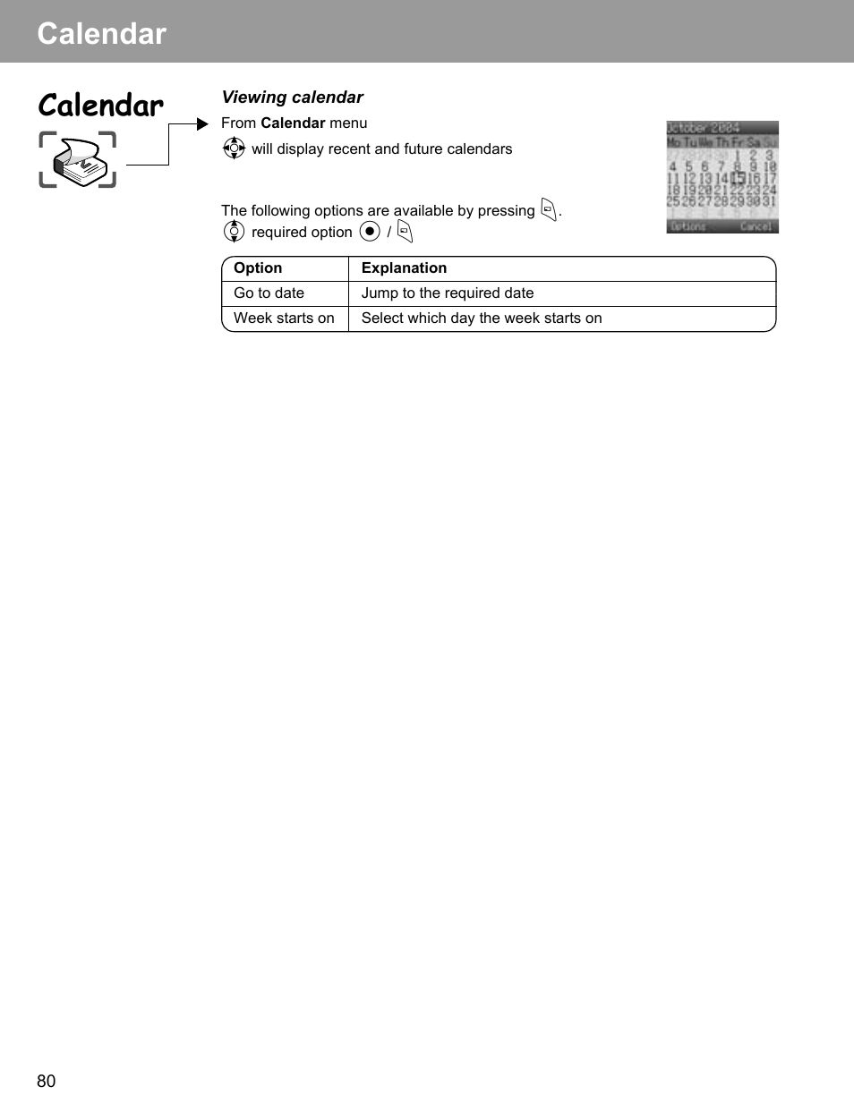 Calendar | Philips X400 User Manual | Page 83 / 105