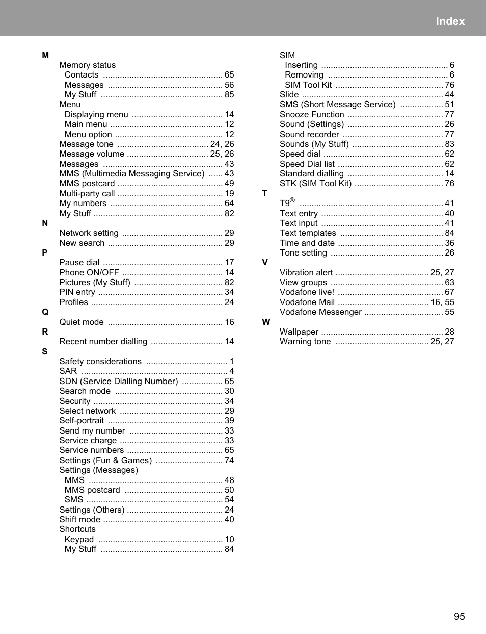 Index | Philips X400 User Manual | Page 98 / 105