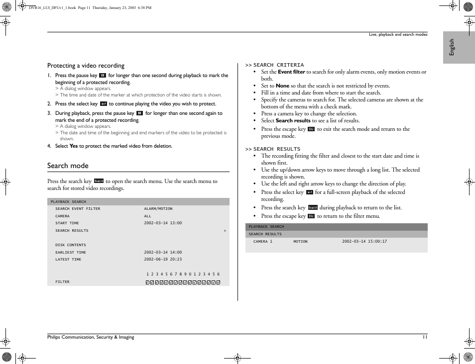 Search mode | Philips Divar Digital versatile recorder User Manual | Page 11 / 18