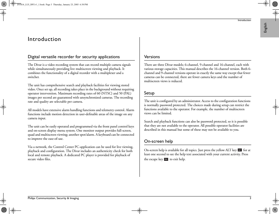 Introduction | Philips Divar Digital versatile recorder User Manual | Page 3 / 18