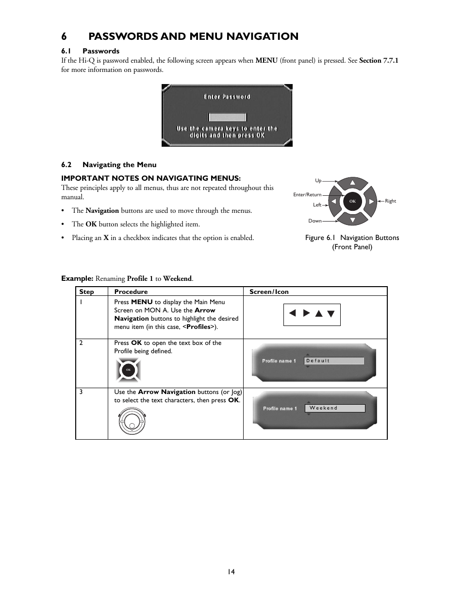 6passwords and menu navigation | Philips Hi-Q Digital Video Recorders User Manual | Page 14 / 36